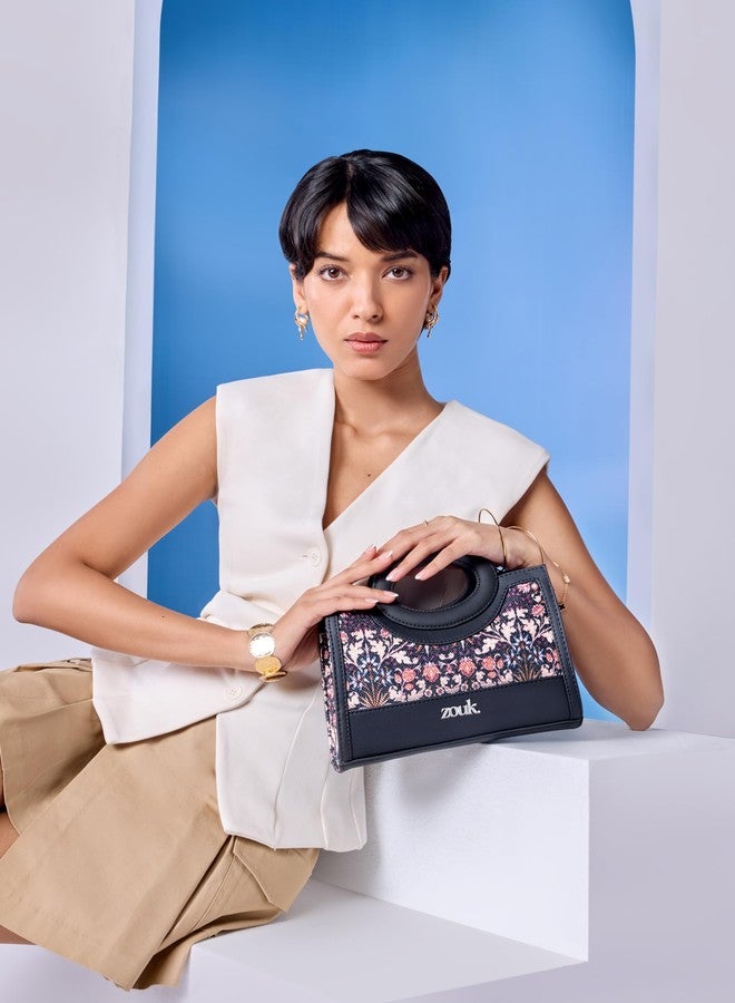 ZOUK Zoe Sling Bag | Stylish Women’s Crossbody Bags | Purse | Detachable Strap | Water-Resistant | Trendy Girls Side Bag | Compact & Chic | Kashmir Blooms - Image 2